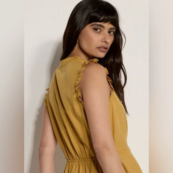 APRICOT 🍑 - Ruffle Button Down Dress - Picture 3 of 6